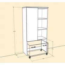 BIA1650A Bianka aszimmetrikus szekrény