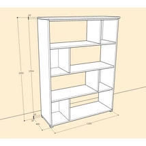 BIA1650TP Bianka 4 polcos térelválasztó