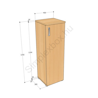 KATA1250AK Kata 3 polcos 1 ajtós szekrény